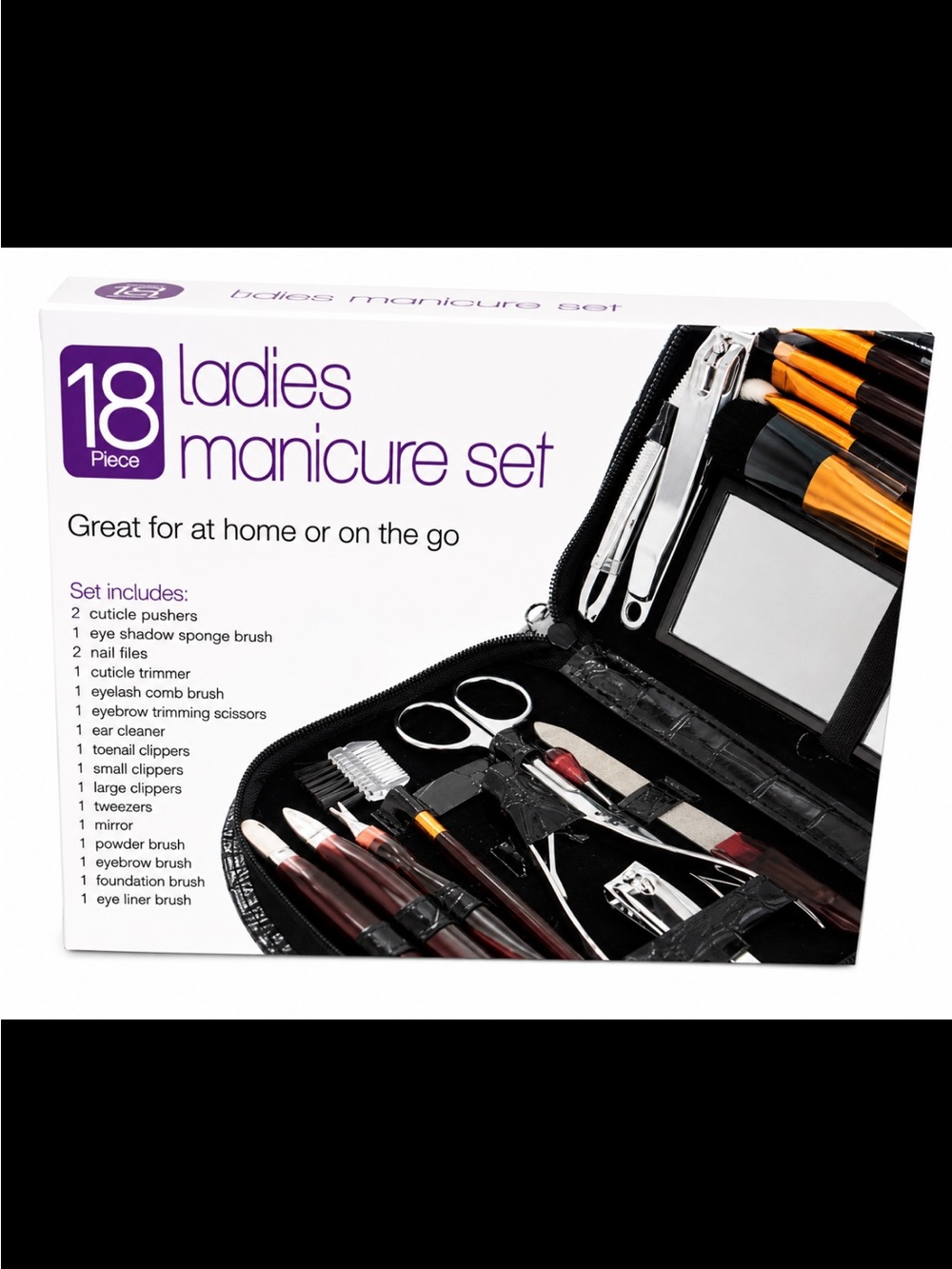 18-Piece Ladies Manicure Set — Black